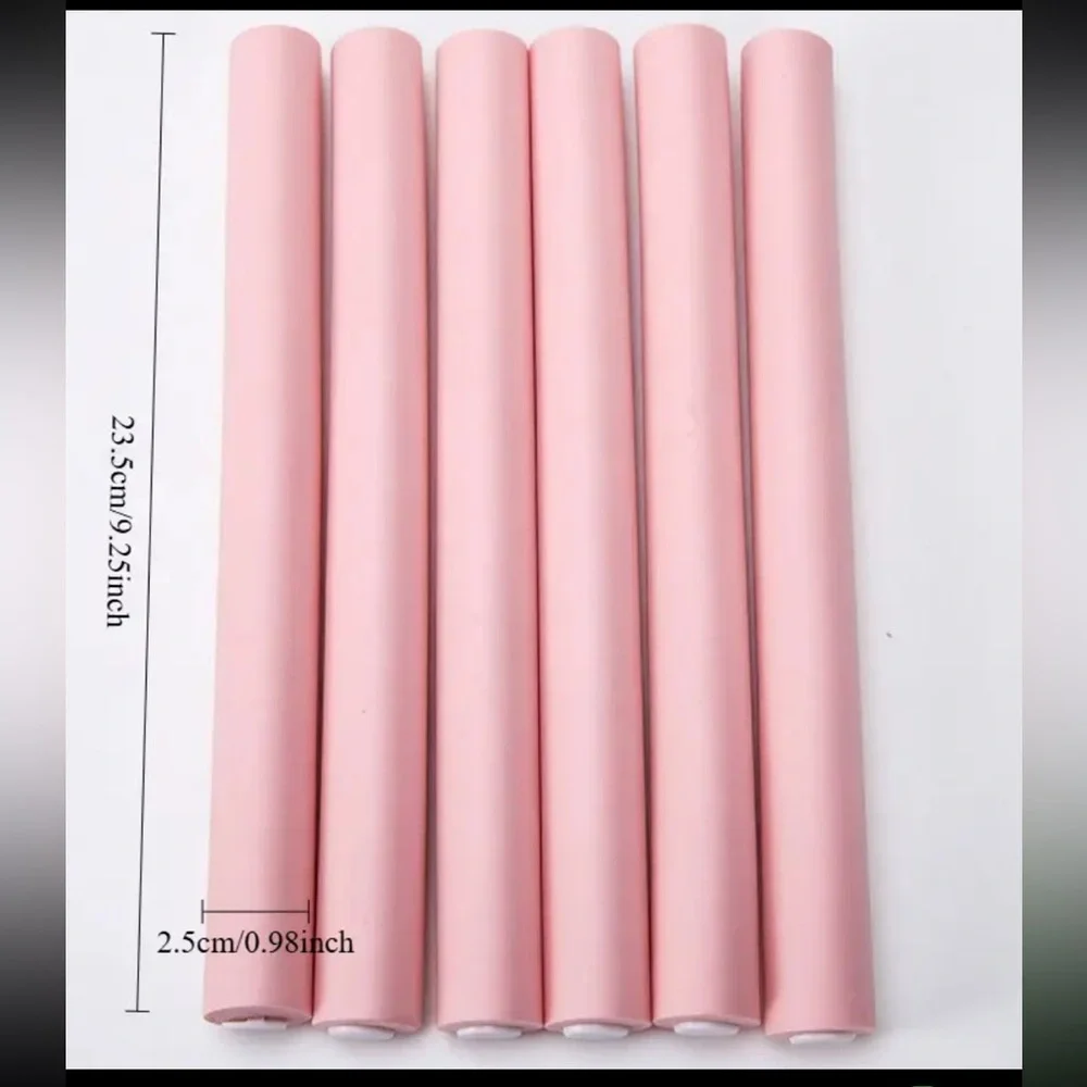 Soft Pink Foam Hair Rollers - Set of Styling Curlers